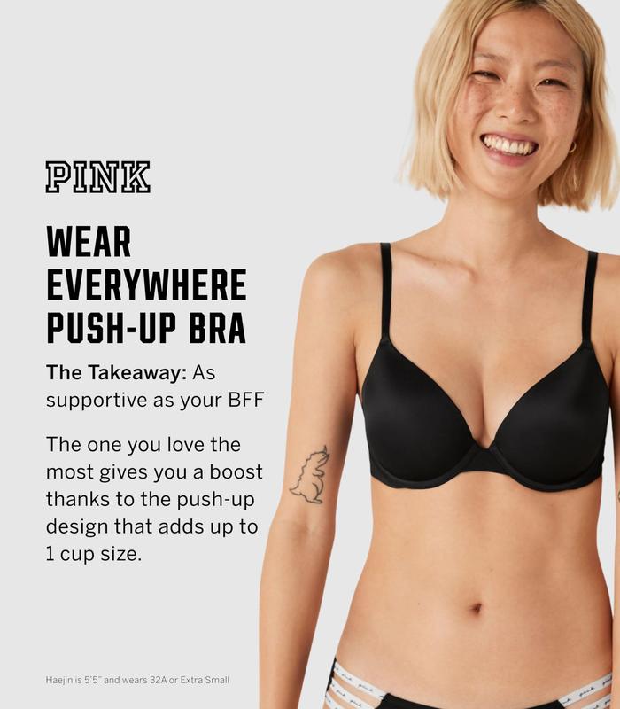 Sutiã Push-up Victoria's Secret Pink Wear Everywhere 36D - Preto